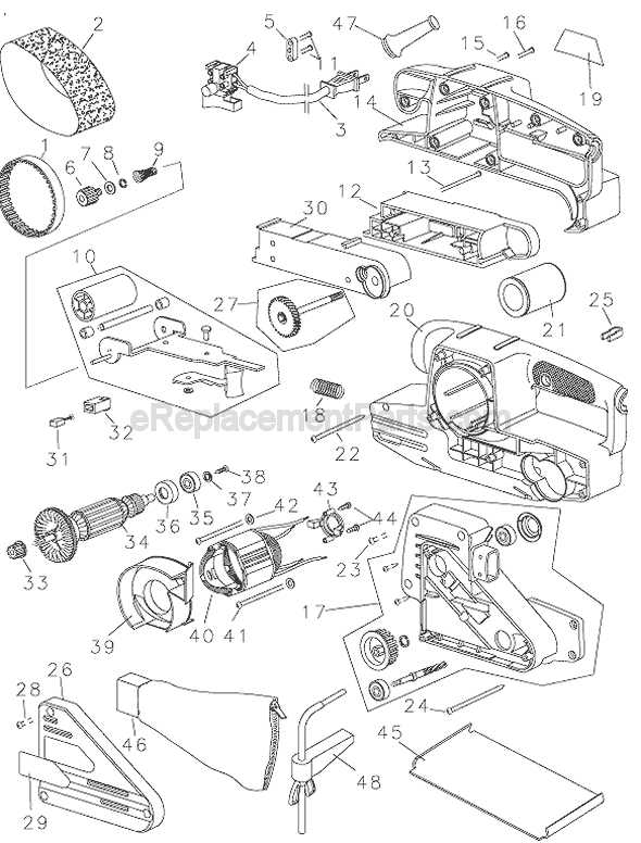 Page A Diagram and Parts List for BR400 Type 1 Black and Decker Sander Polisher
